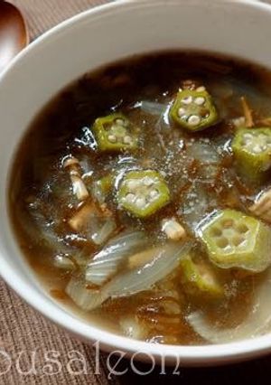 きのこたっぷり　オクラともずくのスープ　-レシピのメイン写真