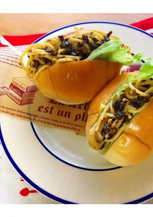 ＊混ぜるだけ＊しそ昆布クリームパスタパン-レシピのメイン写真