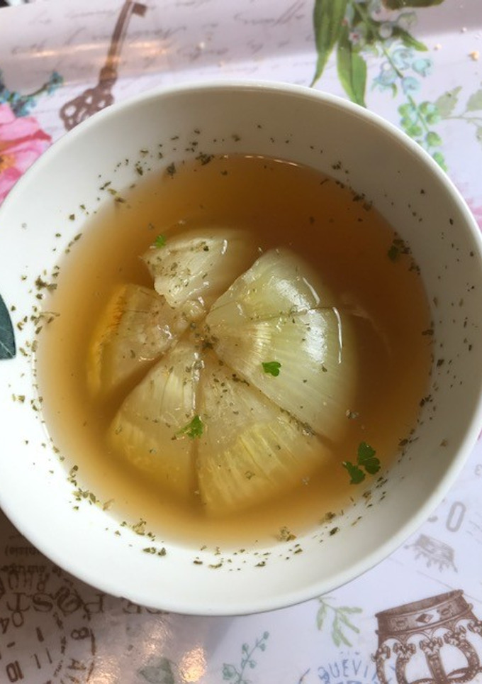 レンジで簡単！丸ごと玉ねぎスープ　改訂版-レシピのメイン写真