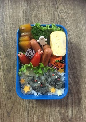 キャラ弁☆ハロウィン コウモリのお弁当♪-レシピのメイン写真