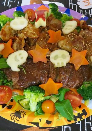 簡単☆ハロウィン 焼肉サラダ-レシピのメイン写真