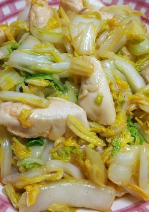 シャキシャキ白菜とささ身の甘辛炒め-レシピのメイン写真