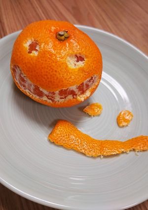 10秒で出来る！ハロウィンみかんのむき方-レシピのメイン写真