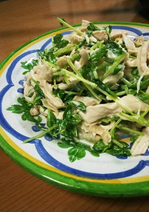 糖質少!豆苗と鶏胸肉のマヨポンサラダ-レシピのメイン写真
