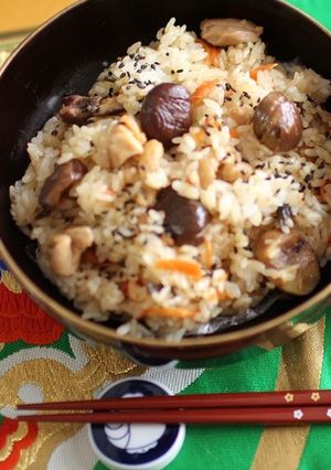 甘栗と鶏もも肉の中華混ぜごはん（もち米）-レシピのメイン写真
