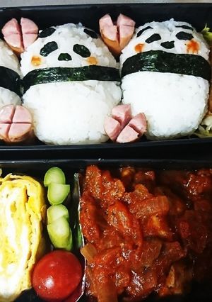 パンダ弁当 簡単キャラ弁-レシピのメイン写真