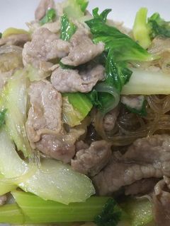 簡単美味・豚肉とセロリと春雨の炒め-レシピのメイン写真