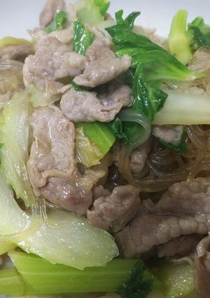 簡単美味・豚肉とセロリと春雨の炒め-レシピのメイン写真