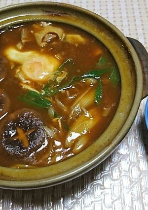カレー味噌煮込みうどんwithプロテイン-レシピのメイン写真