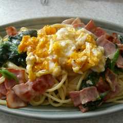 ほうれん草と卵のいろどりパスタ-レシピのメイン写真