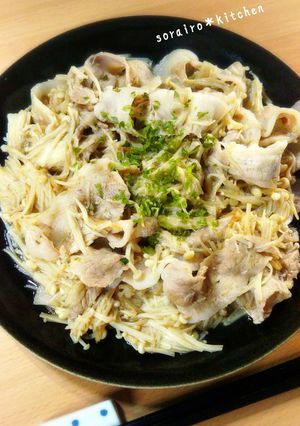 ＊材料４つで＊豚バラとえのきの麺つゆ炒め-レシピのメイン写真