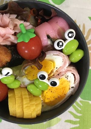 超簡単お弁当かわいい枝豆カエル-レシピのメイン写真