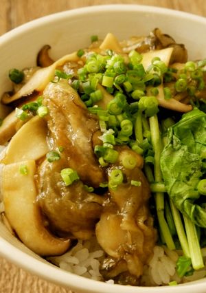 牡蠣とエリンギの醤油焼き丼-レシピのメイン写真