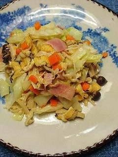 生だしで3種きのことキャベツの炒め物-レシピのメイン写真