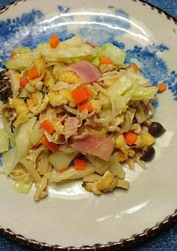 生だしで3種きのことキャベツの炒め物-レシピのメイン写真