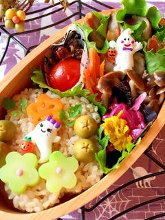 梅型おにぎり 常備菜弁当 簡単 詰め方-レシピのメイン写真