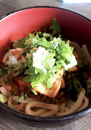 レンチン納豆キムチうどん-レシピのメイン写真