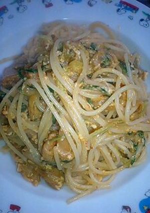 ☆キムチと水菜と卵のパスタ☆-レシピのメイン写真