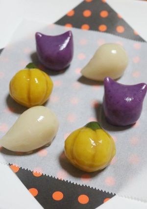 ハロウィンあんこ玉・にゃんこ玉-レシピのメイン写真