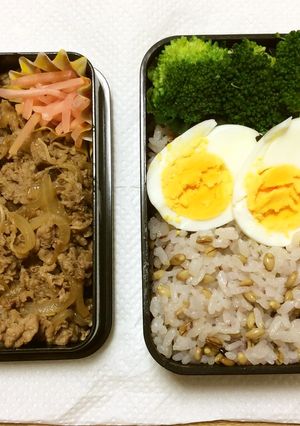 ㊳ 牛丼とバーリーマックス入り雑穀弁当♡-レシピのメイン写真