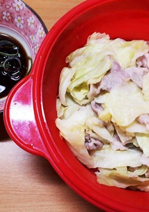 レンジで超簡単☆豚とキャベツの重ね蒸し✨-レシピのメイン写真
