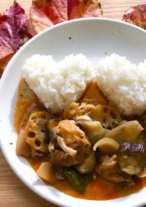 紅葉と共にレッドカレー♡♡-レシピのメイン写真