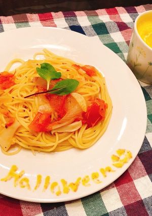 トマトときのこのバジルパスタ♪-レシピのメイン写真