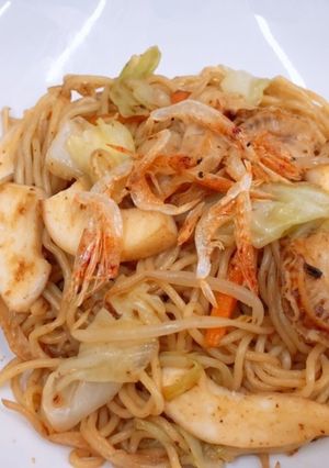 【甘えび醤油】シーフード焼きそば-レシピのメイン写真