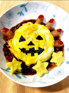 ハロウィンオムライス-レシピのメイン写真