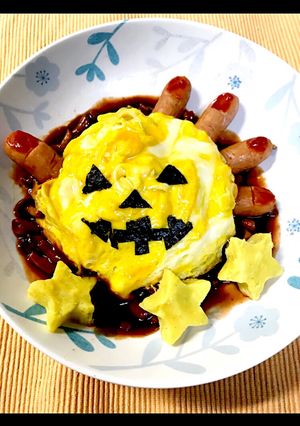ハロウィンオムライス-レシピのメイン写真