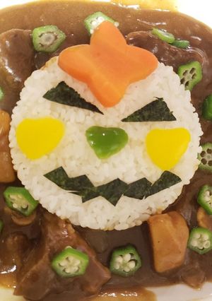 お好みでハロウィンカボチャカレーライス-レシピのメイン写真