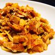 鶏肉と根野菜のサルサソースパスタ