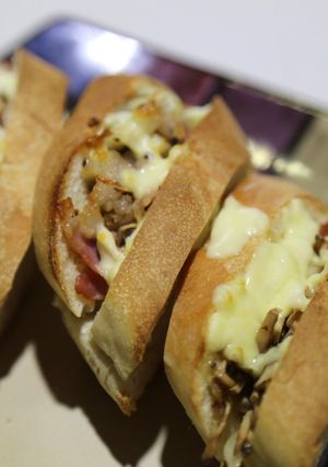 超簡単すぐできる きのこのバゲットサンド-レシピのメイン写真