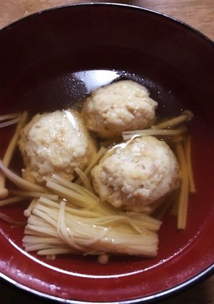えのきと鶏団子のお吸い物(時短)-レシピのメイン写真