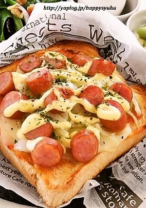 玉ねぎ＆ウインナー☆ピザトースト-レシピのメイン写真