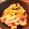 小松菜と竹輪,油揚げの煮浸し