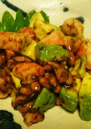海老・アボカド・納豆の磯辺合え～☆-レシピのメイン写真