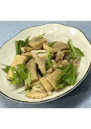 鶏皮と高野豆腐のおつまみ★動画あり★-レシピのメイン写真