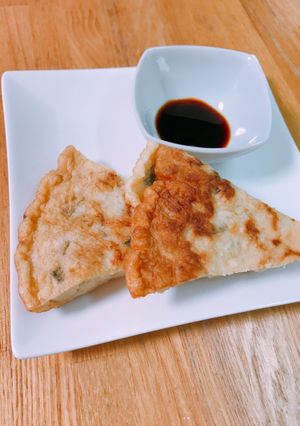 簡単チヂミ！餃子のタネをリメイク！-レシピのメイン写真