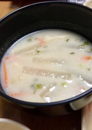 京風♡根菜の粕汁-レシピのメイン写真