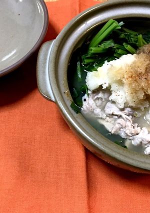 電子レンジでおろしポン酢の常夜鍋-レシピのメイン写真