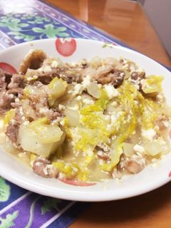 余り物で!豚こまと白菜の胡麻味噌炒め-レシピのメイン写真