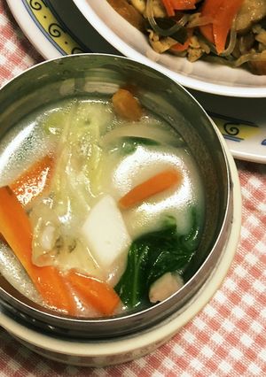 スープジャーで♡ちゃんぽん風春雨スープ♪-レシピのメイン写真