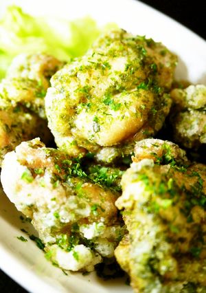 ぷりぷりジューシー！鶏もも肉のり塩唐揚げ-レシピのメイン写真