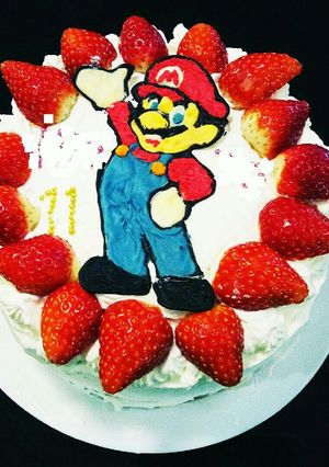 スーパーマリオのお誕生日ケーキ♥-レシピのメイン写真