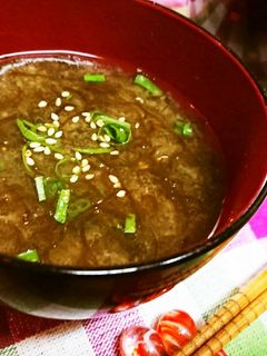 ヘルシーで美味【もずくの味噌汁】-レシピのメイン写真