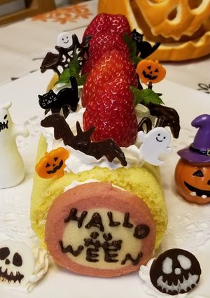 簡単レシピ　ロールケーキハロウィン-レシピのメイン写真