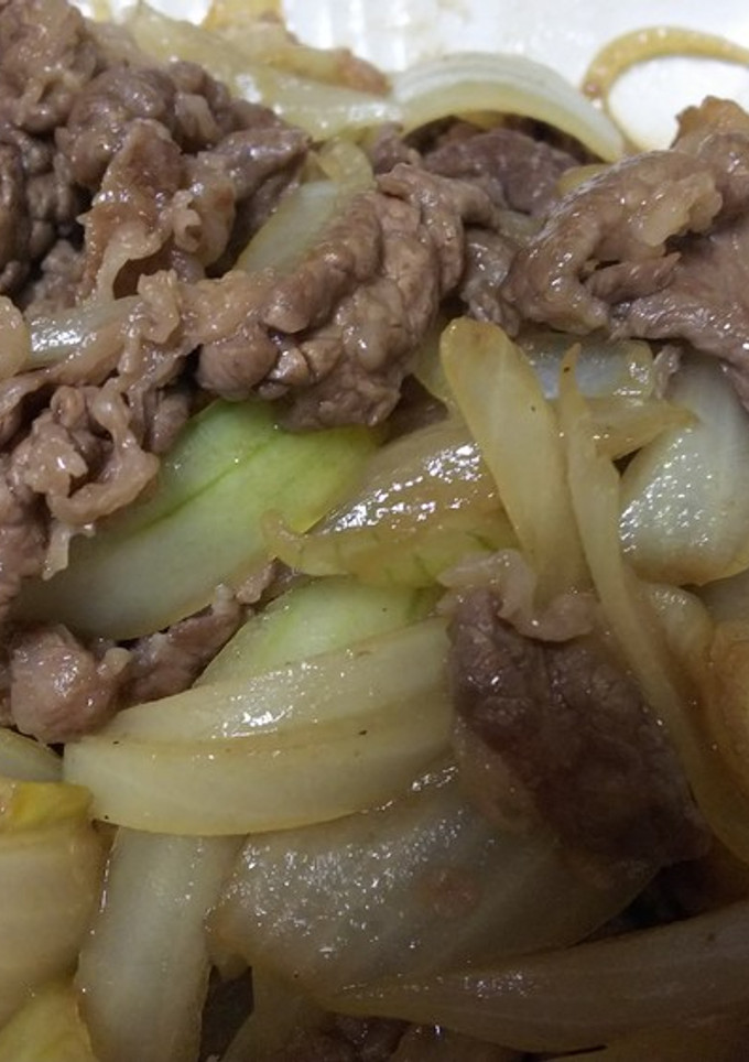 簡単美味・牛肉と玉葱の牡蠣出汁醤油炒め-レシピのメイン写真