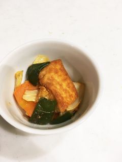 簡単!野菜と厚揚げの味噌炒め-レシピのメイン写真