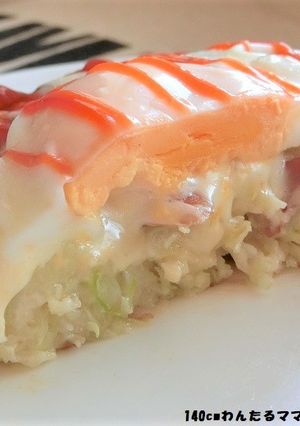 簡単★ウィンナー目玉焼きのお好み焼き-レシピのメイン写真